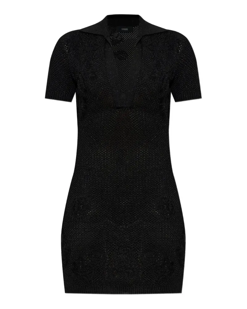 Amiri V-neck knitted mini dress - Schwarz Schwarz