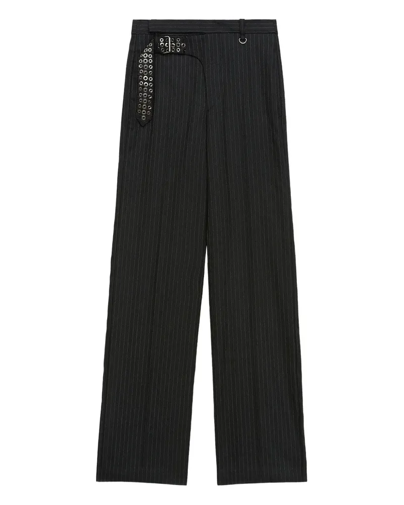Isabel Marant pinstripe metal-detail trousers - Schwarz Schwarz