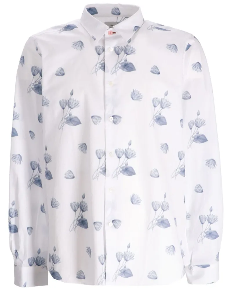 Paul Smith Half Tone Floral Hemd - Weiß Weiß