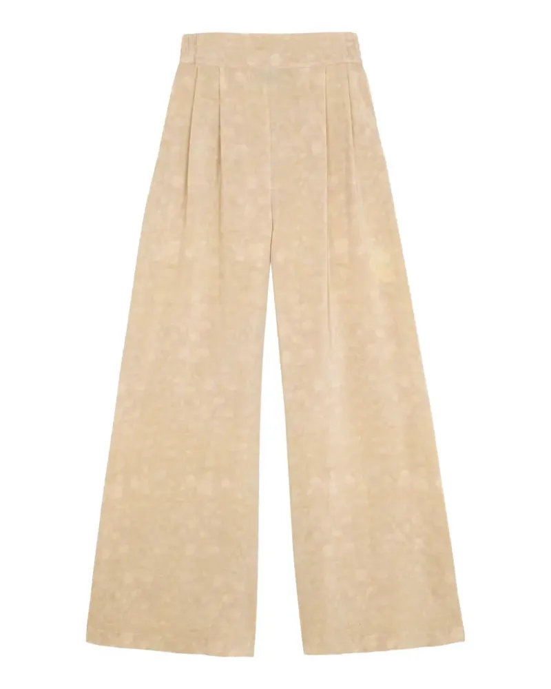 Cortana Ada floral-print silk trousers - Nude Nude