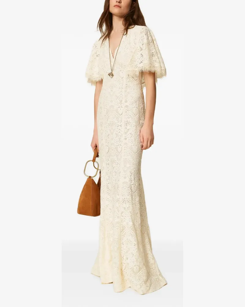 Twin-Set Maxikleid aus Spitze - Nude Nude