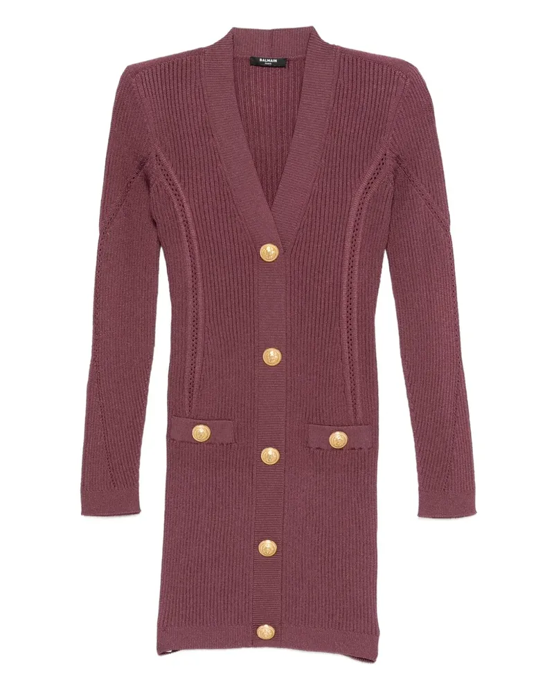 Balmain Minikleid mit V-Ausschnitt - Violett Violett