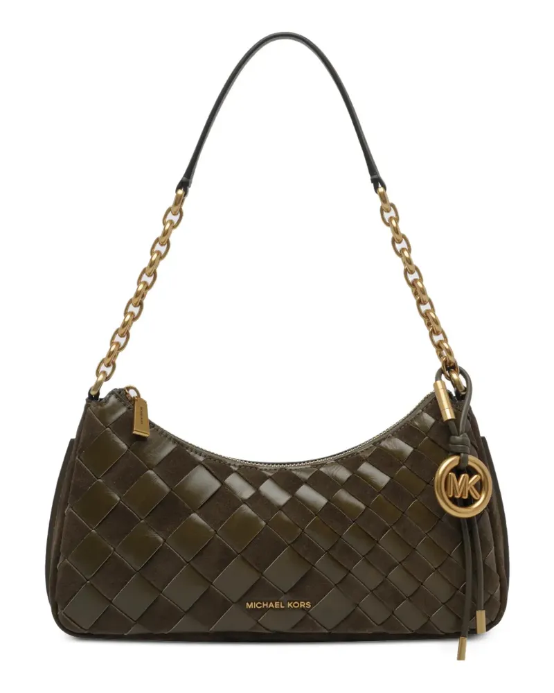 Michael Kors Mittelgroße Nolita Tasche aus handgewebtem Leder - Grün Grün
