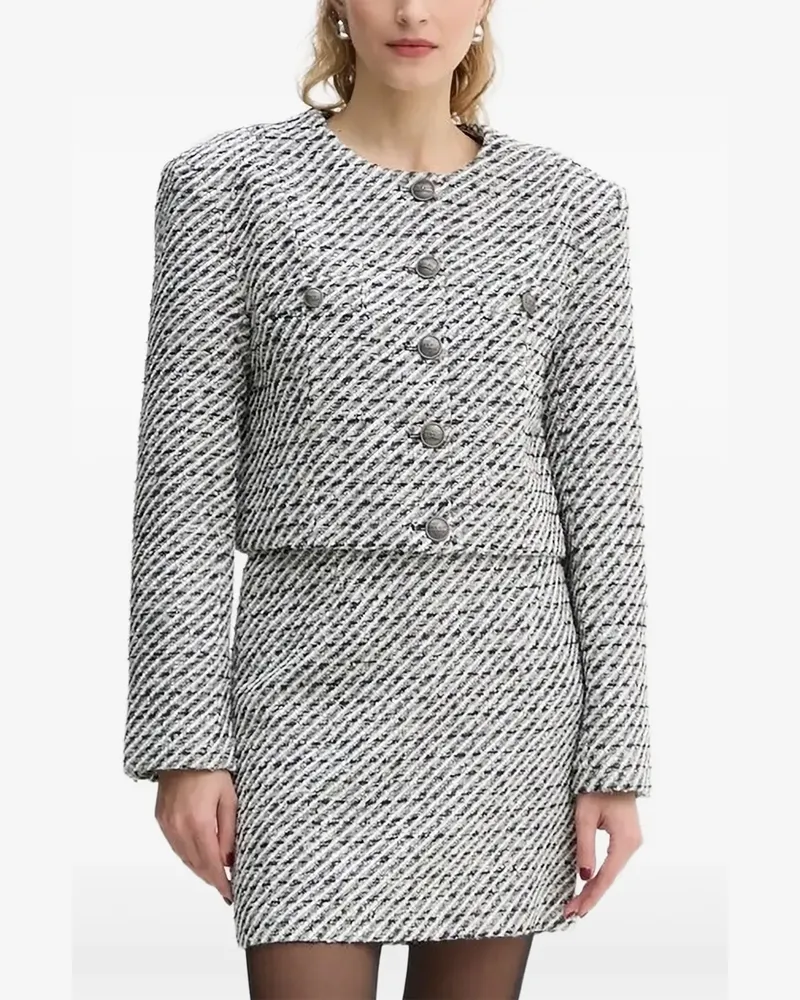 Gestuz Tweed-Jacke mit Knopfdetail - Weiß Weiß