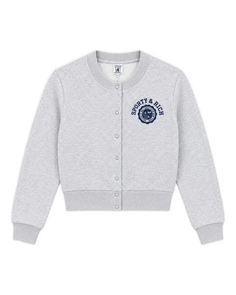 SPORTY & RICH Essia SR fleece cardigan - Grau Grau