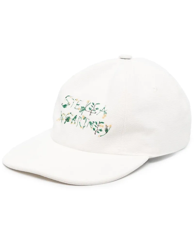 Stella McCartney Baseballkappe mit Blumen-Print Weiß