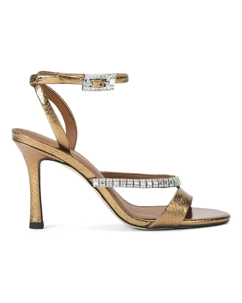 Kurt Geiger crystal-embellished snakeskin-effect sandals - Gold Gold