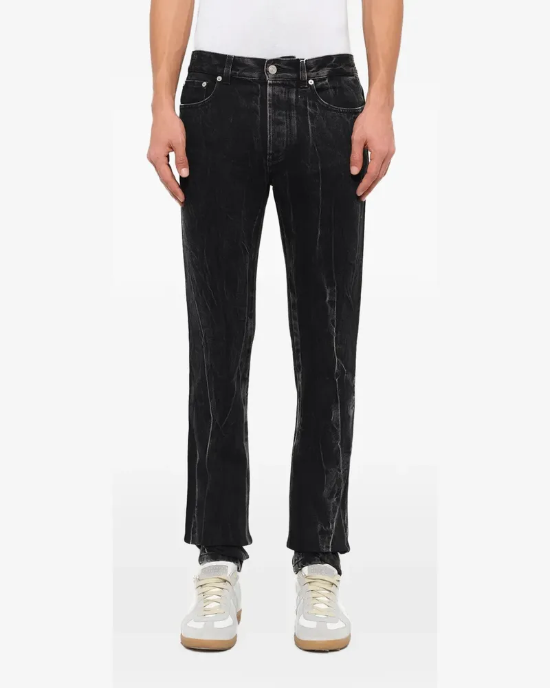 Givenchy lightning-bolt-embroidery jeans - Schwarz Schwarz