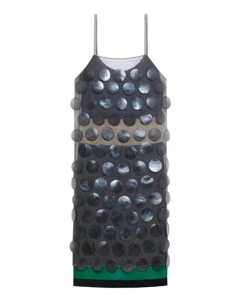 Marni Maxikleid aus blauem Perlmutt mit Pailletten - Grau Grau