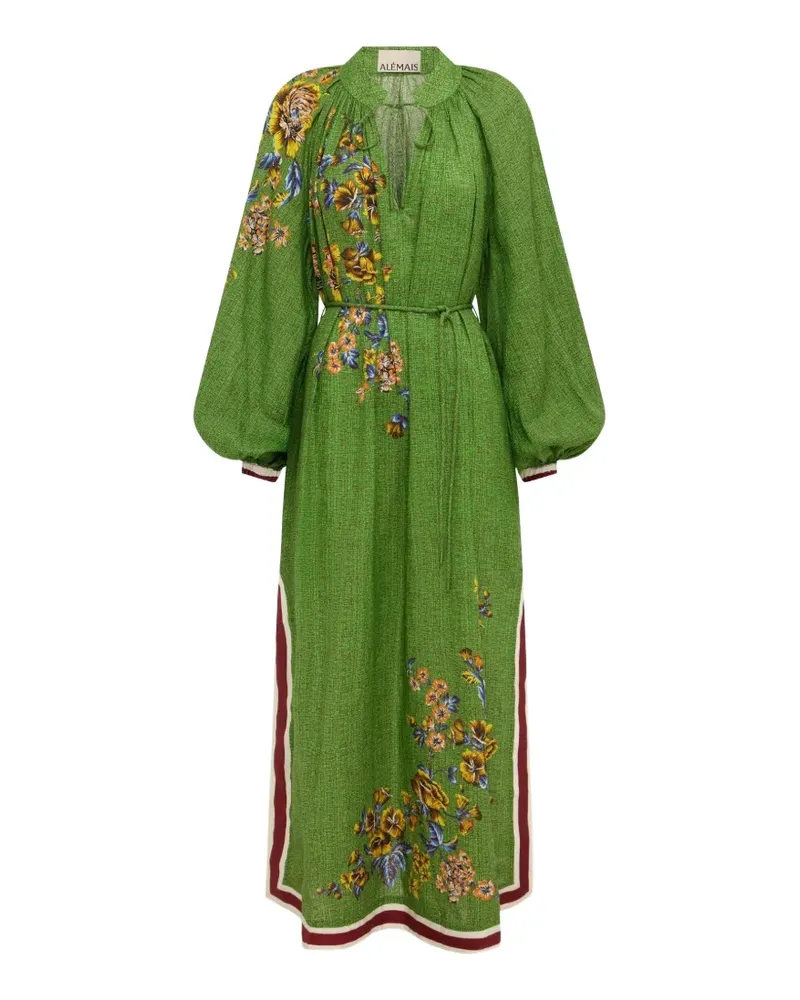 ALEMAIS Phyllis Midikleid mit Blumenprint - Grün Grün