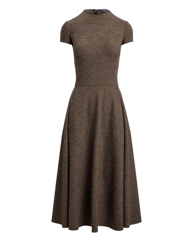 Ralph Lauren Margaret Midikleid mit kurzen Ärmeln - Braun Braun