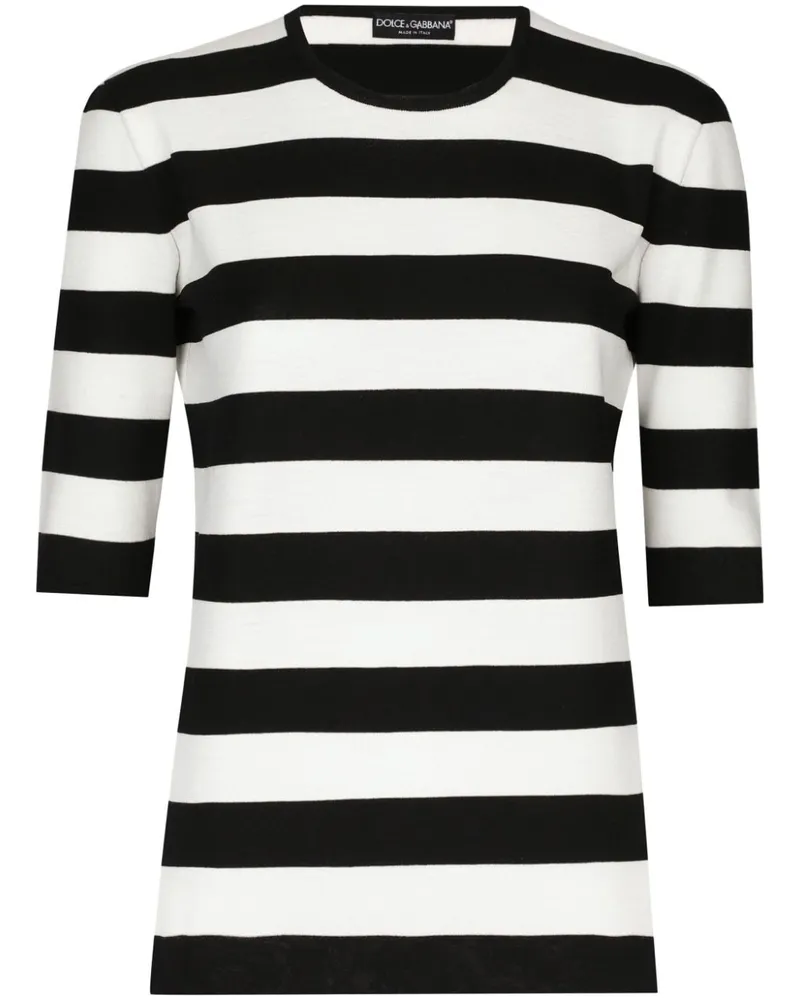 Dolce & Gabbana Gestreiftes Oberteil - Schwarz Schwarz