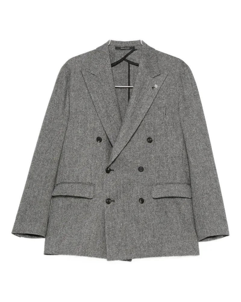 Tagliatore herringbone double-breasted blazer - Schwarz Schwarz