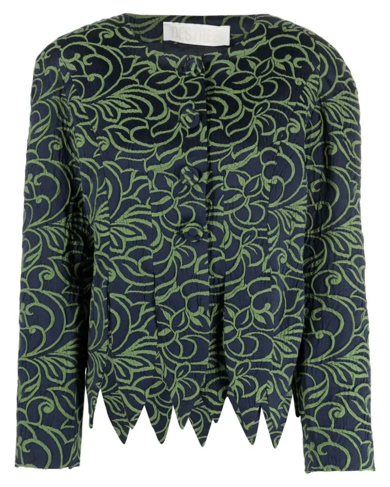 DESTREE Jacquard-Jacke mit Blumenmuster - Blau Blau