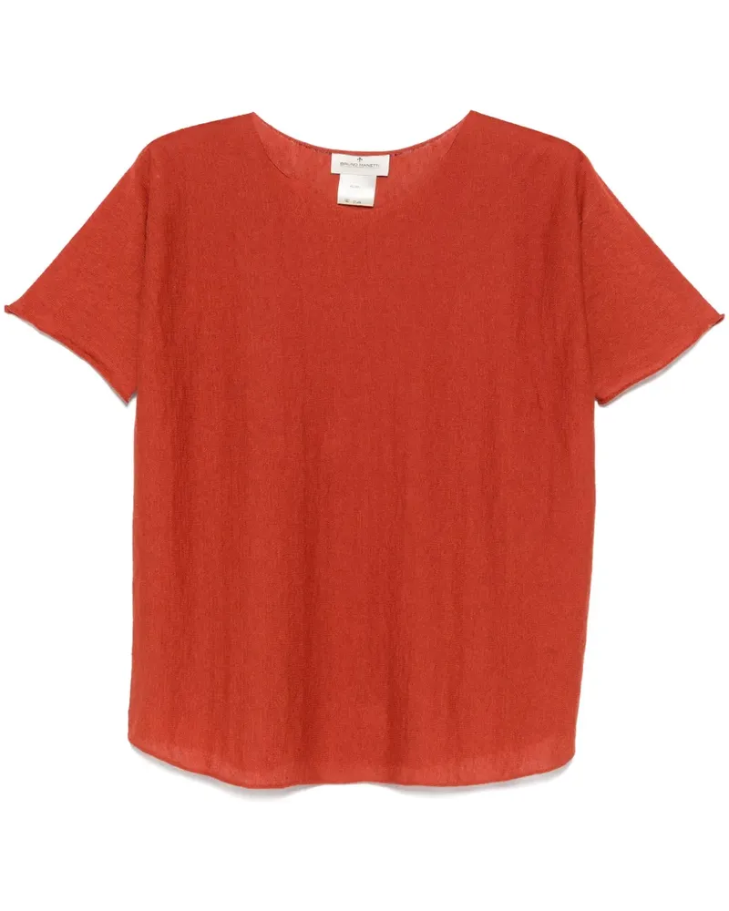 Bruno Manetti T-Shirt mit ungesäumten Kanten - Orange Orange