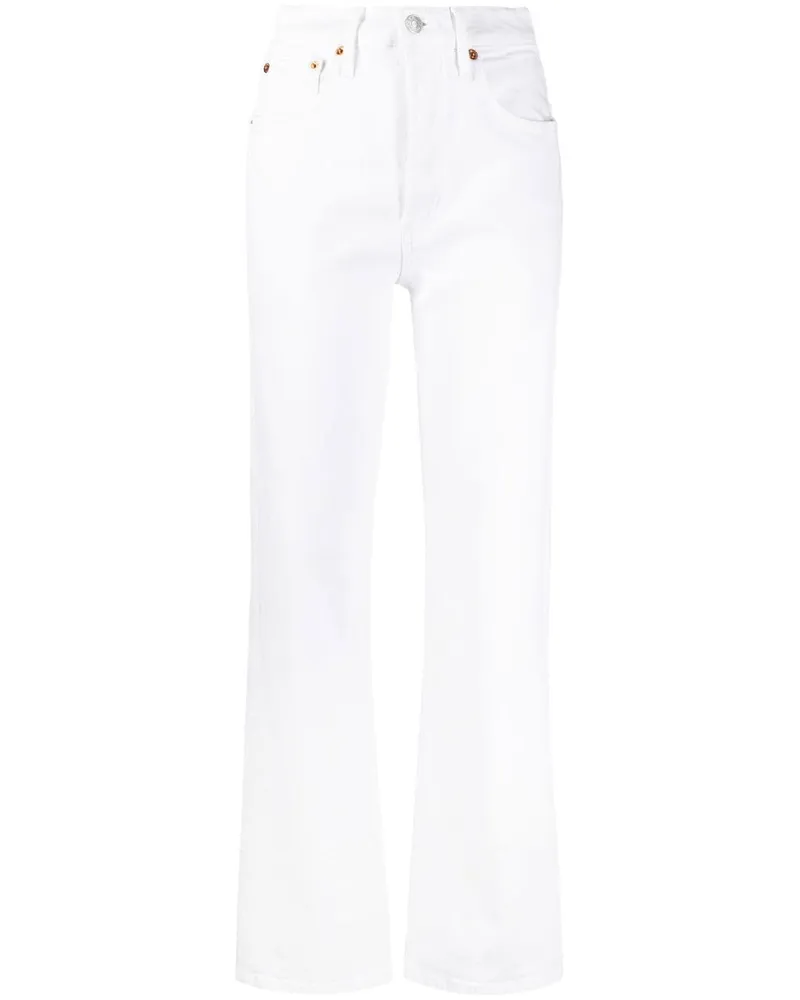RE/DONE Gerade Jeans mit hohem Bund - Weiß Weiß