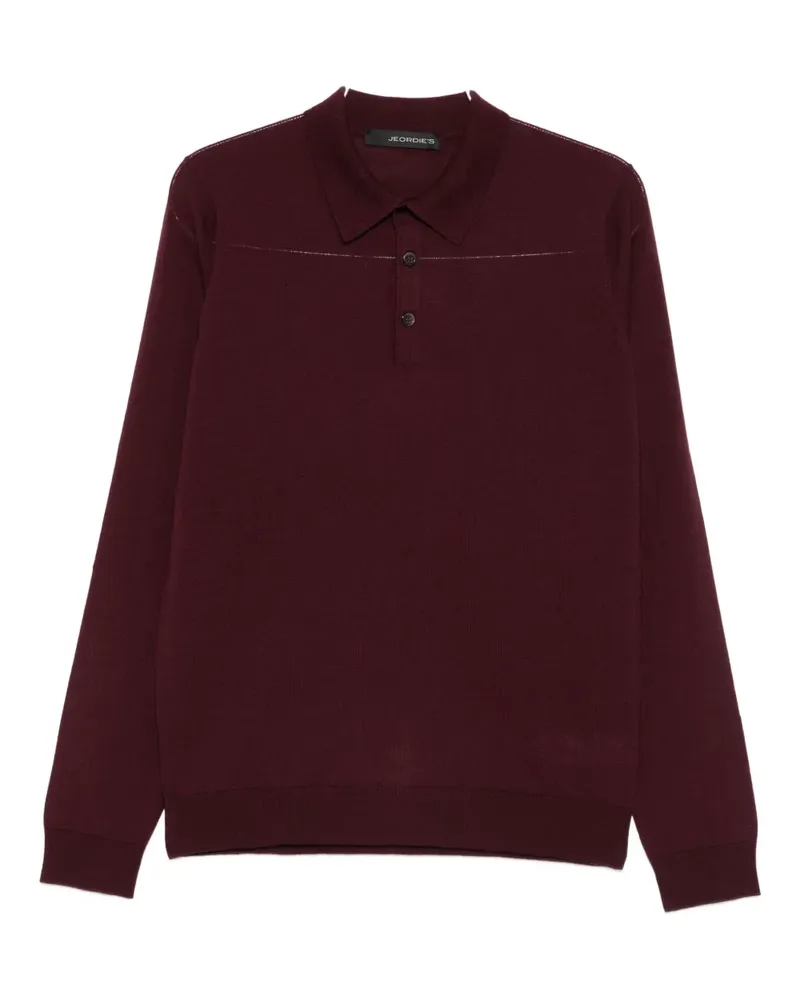 Jeordie's Langärmeliges Poloshirt - Rot Rot