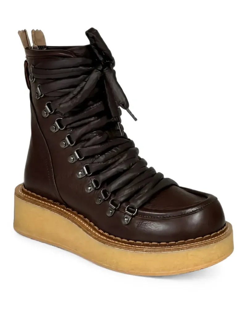 Attilio Giusti Leombruni lace-up platform ankle boots - Braun Braun