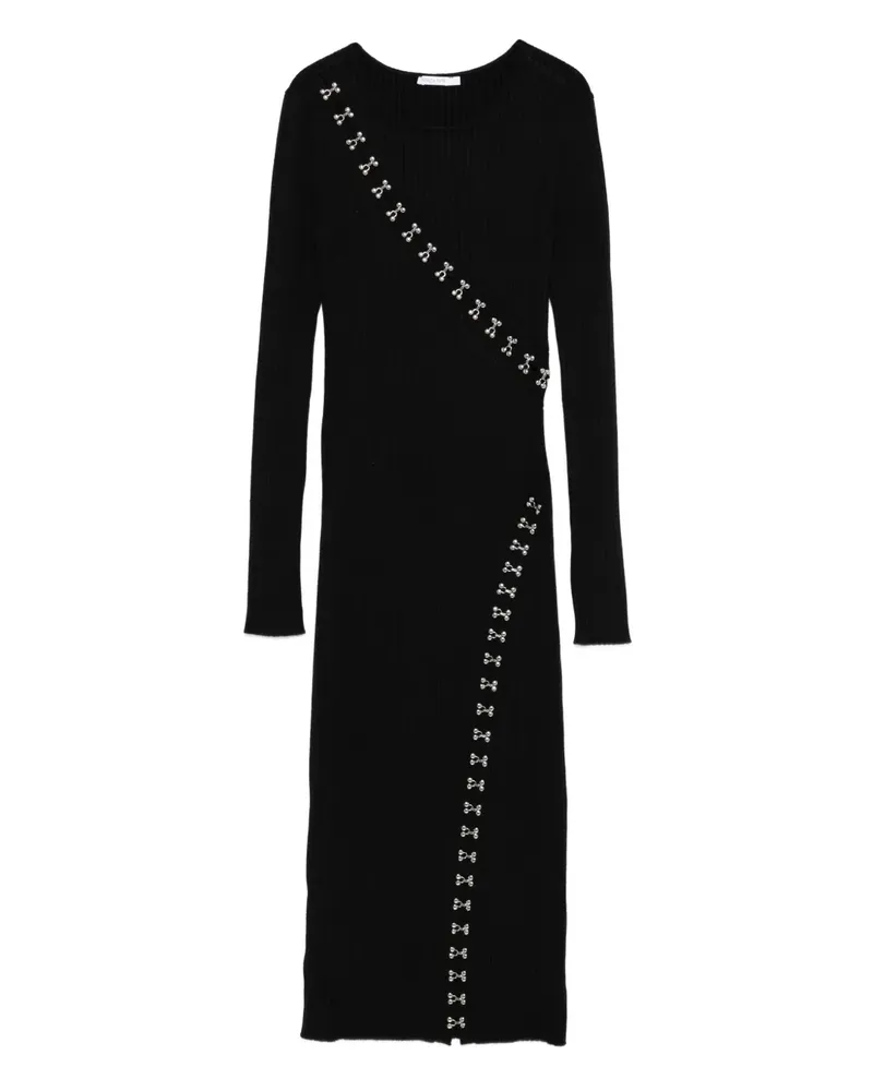 Patrizia Pepe Gestricktes Midikleid - Schwarz Schwarz
