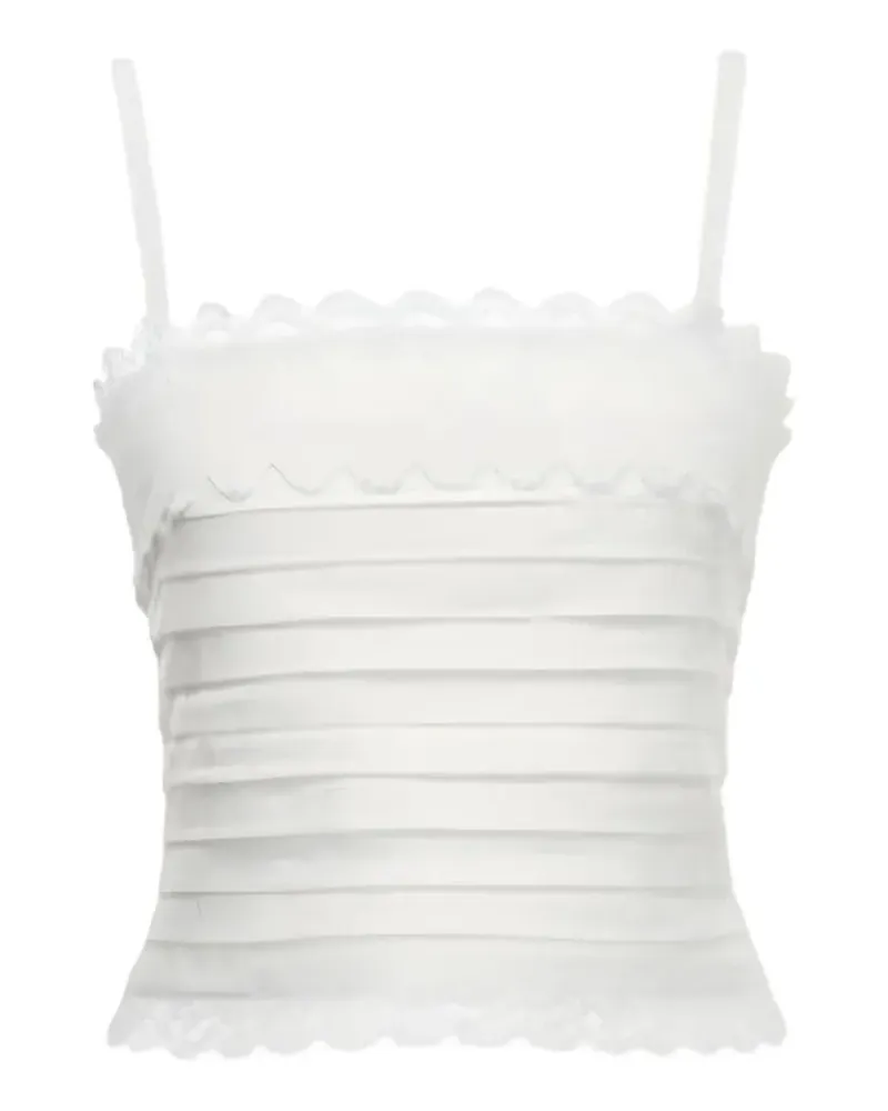 WAIMARI lace-trim pleated top - Weiß Weiß