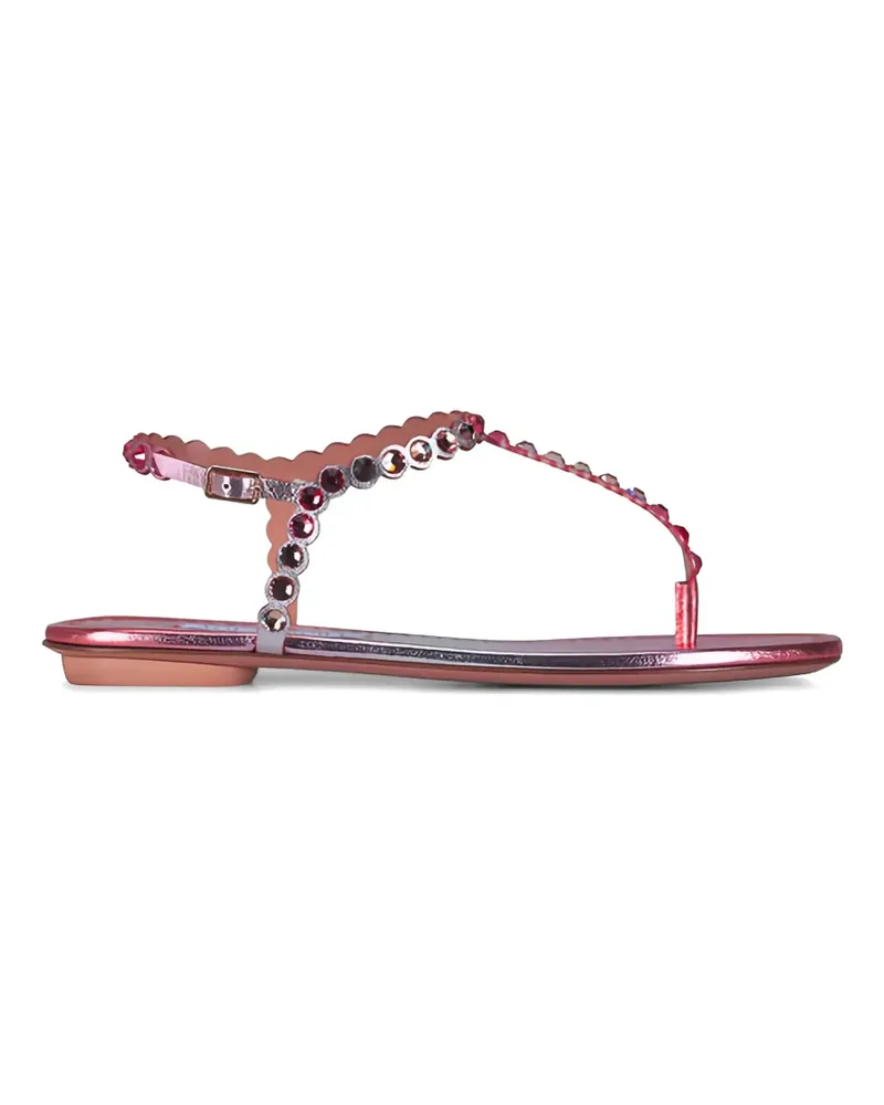 Aquazzura Tequila beaded leather sandals - Rosa Rosa