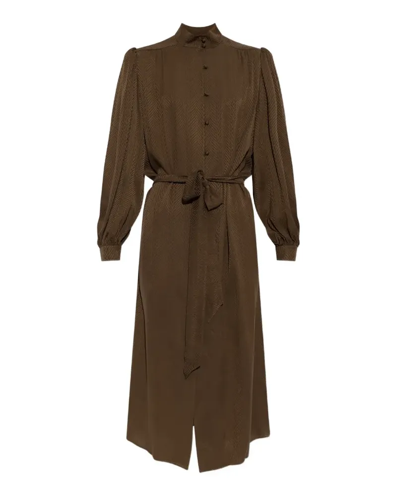 Valentino Garavani Seidenkleid mit Gürtel - Braun Braun