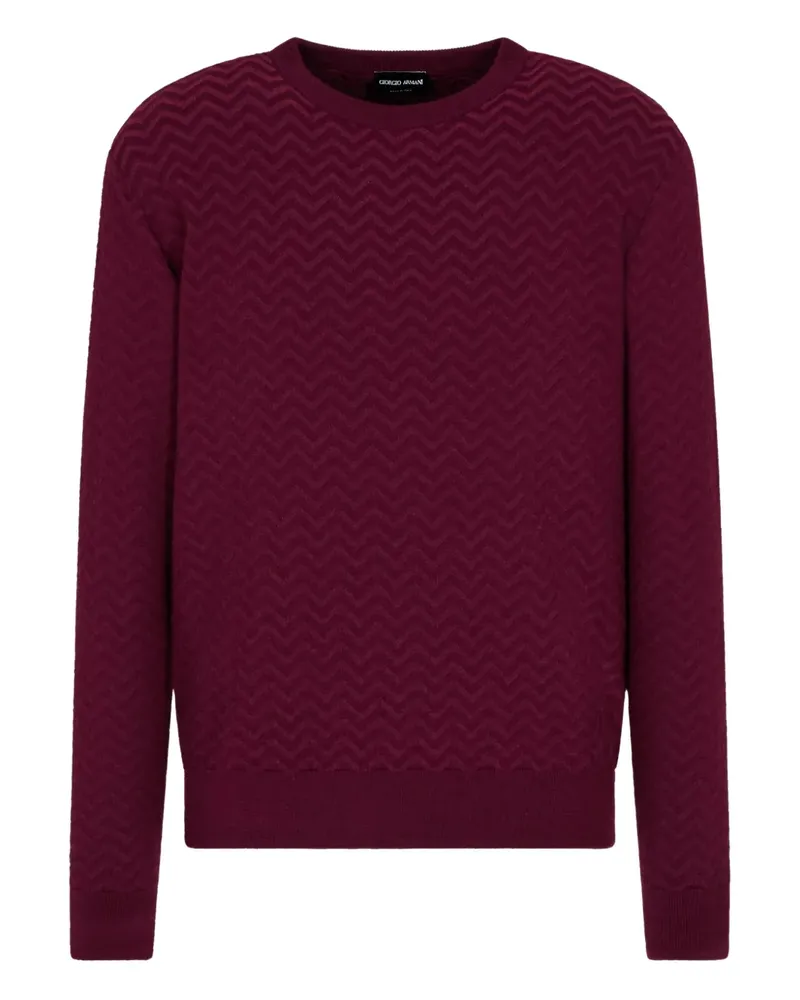 Giorgio Armani Gestrickter Pullover mit Zickzackmuster - Rot Rot