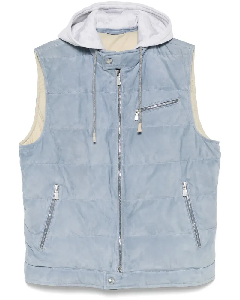 Eleventy Weste aus Wildleder Blau