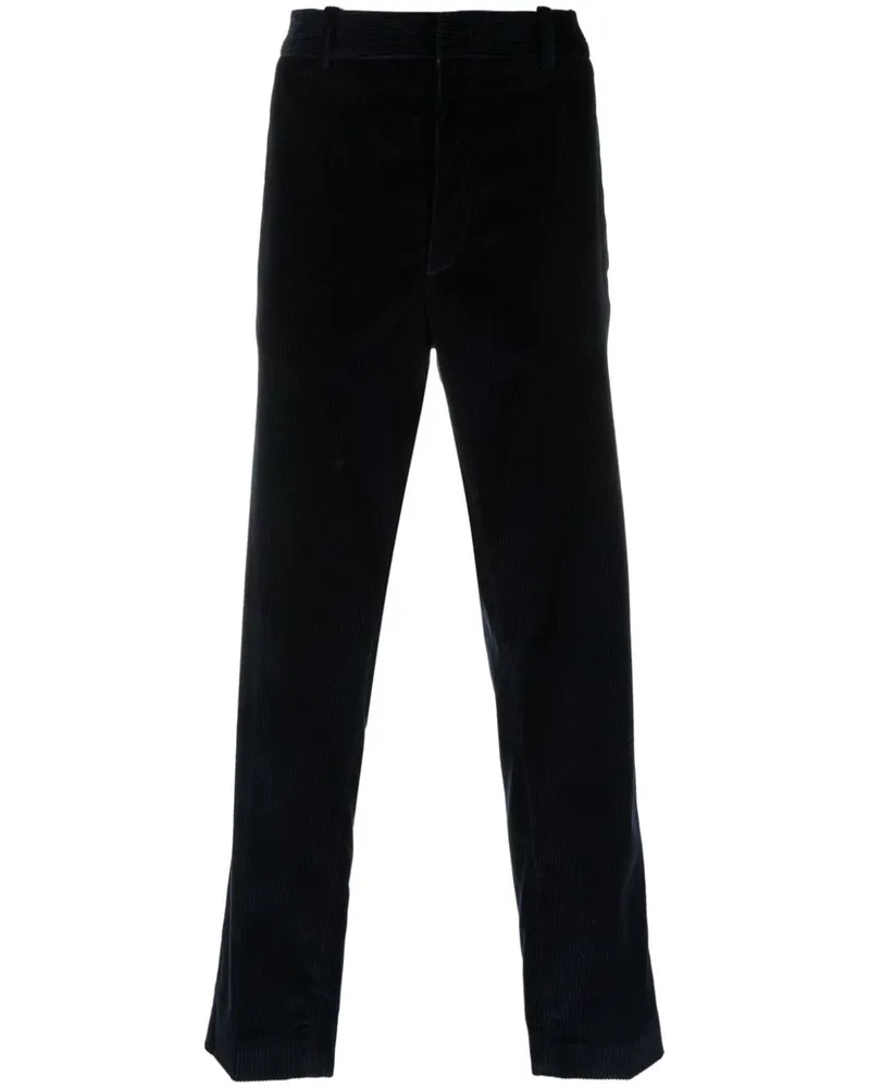 Moncler Hose aus Cord mit Logo-Applikation - Blau Blau