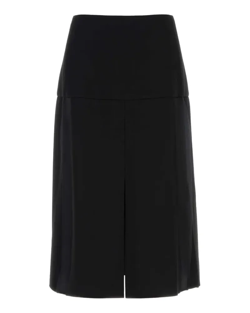 Jil Sander Midirock mit Schlitz - Schwarz Schwarz