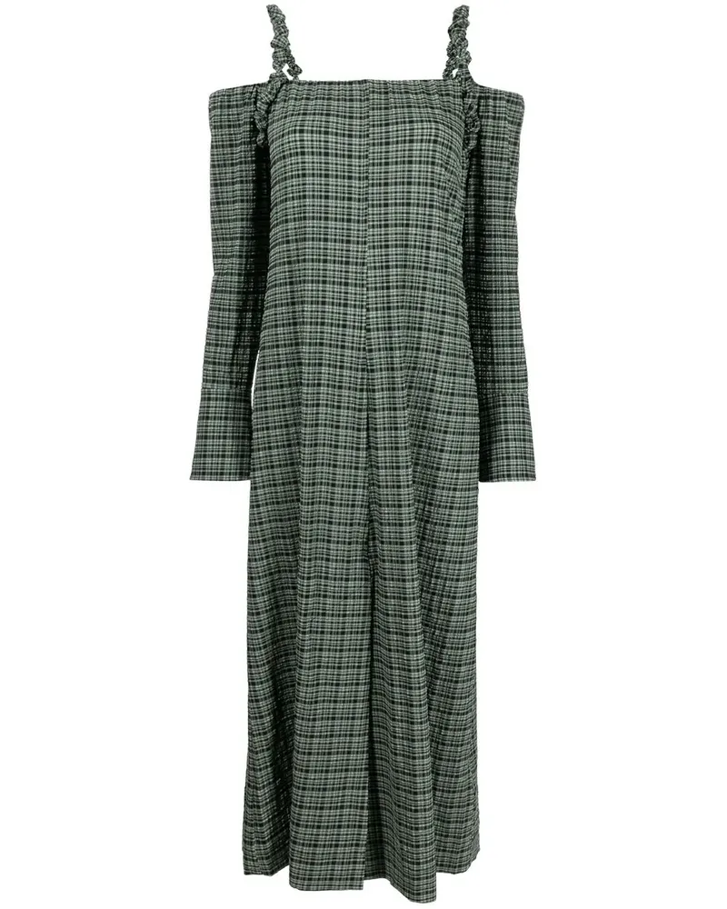 Ganni Kleid mit Cut-Outs - Grün Grün