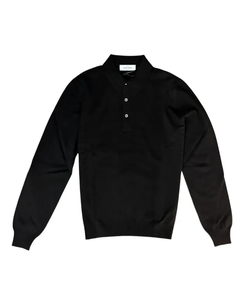 Gran Sasso long-sleeve polo sweater - Schwarz Schwarz