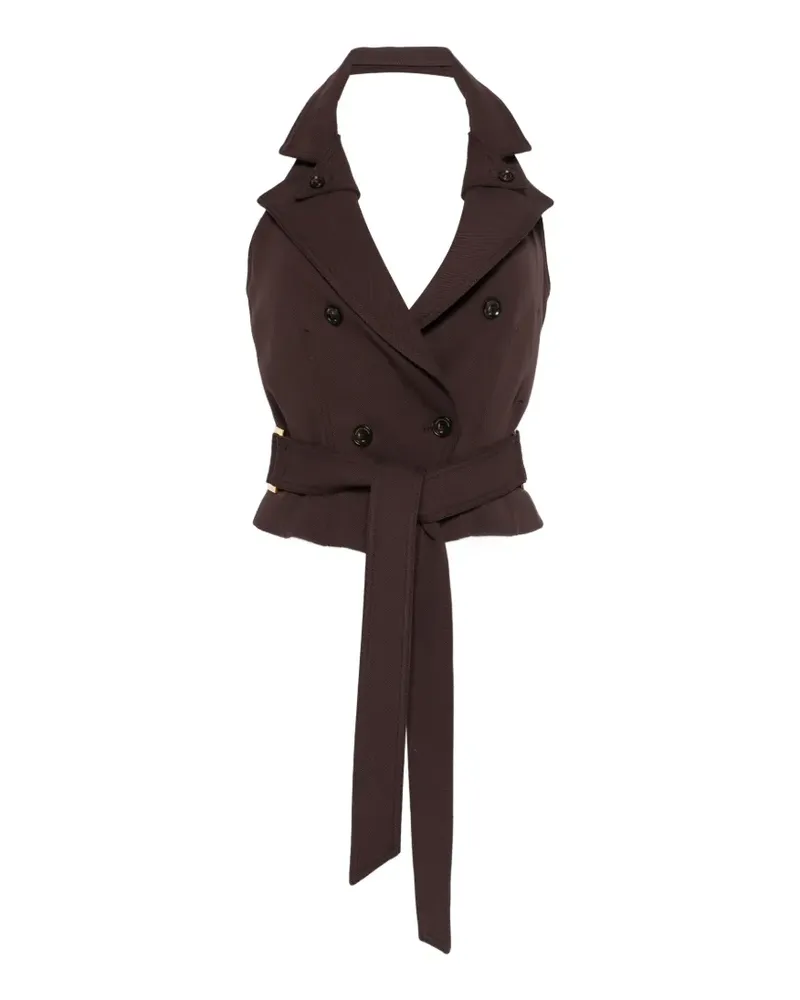 Elisabetta Franchi Oberteil mit V-Ausschnitt - Braun Braun