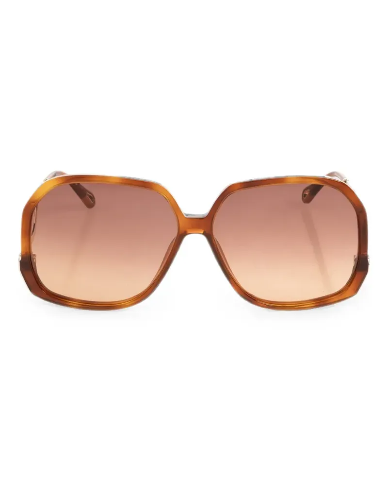 Chloé Sonnenbrille mit geometrischem Gestell - Braun Braun