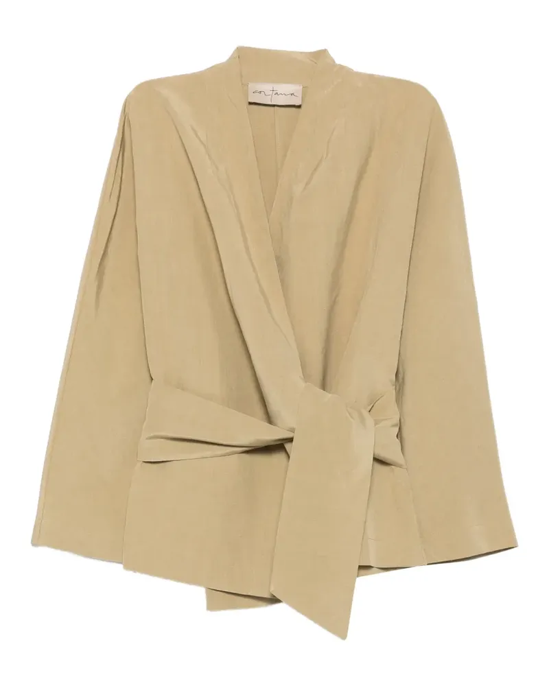Cortana Simona belted wrap jacket - Nude Nude