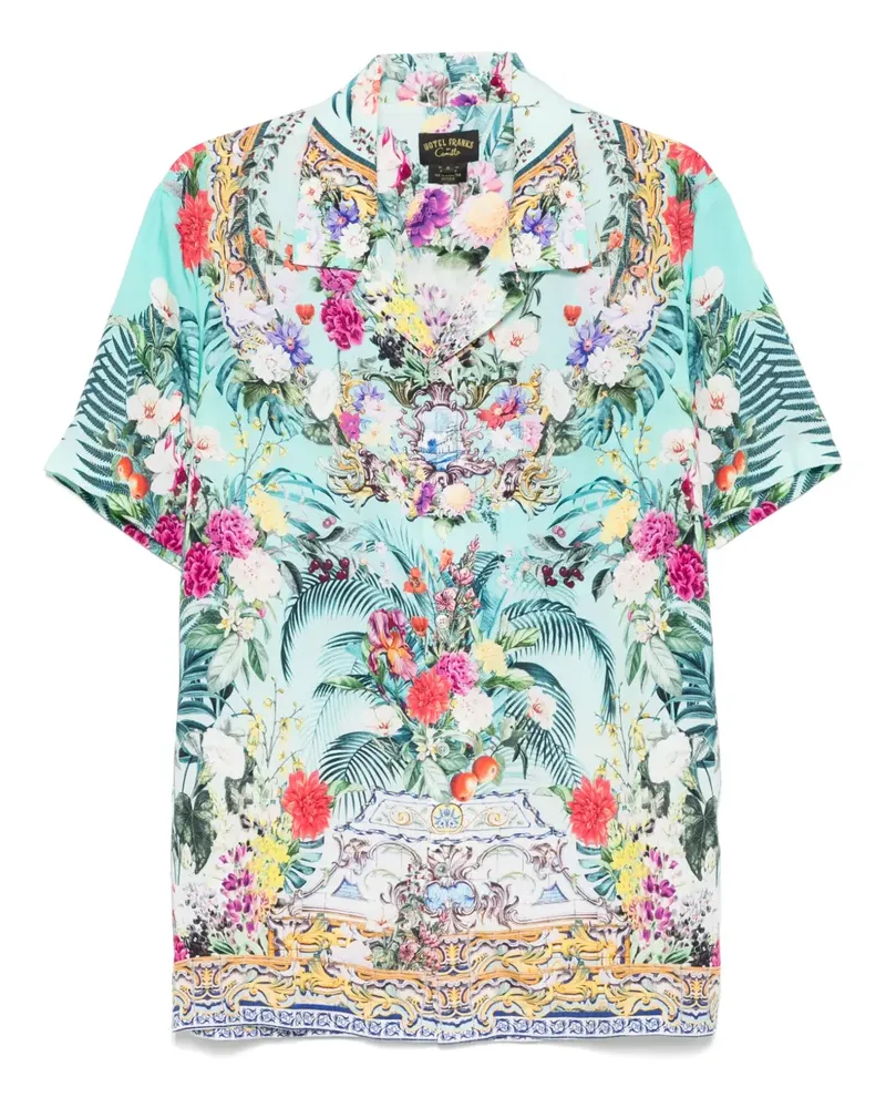 Camilla Hemd mit Blumen-Print - Blau Blau