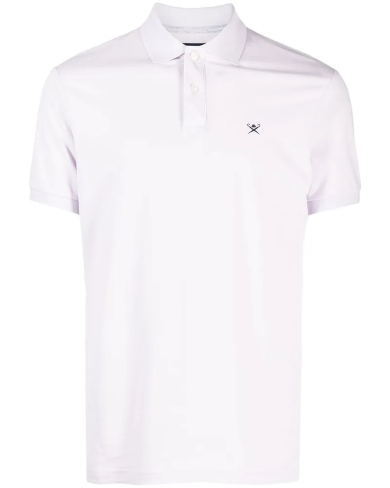Hackett Poloshirt aus Pikee mit Logo - Violett Violett