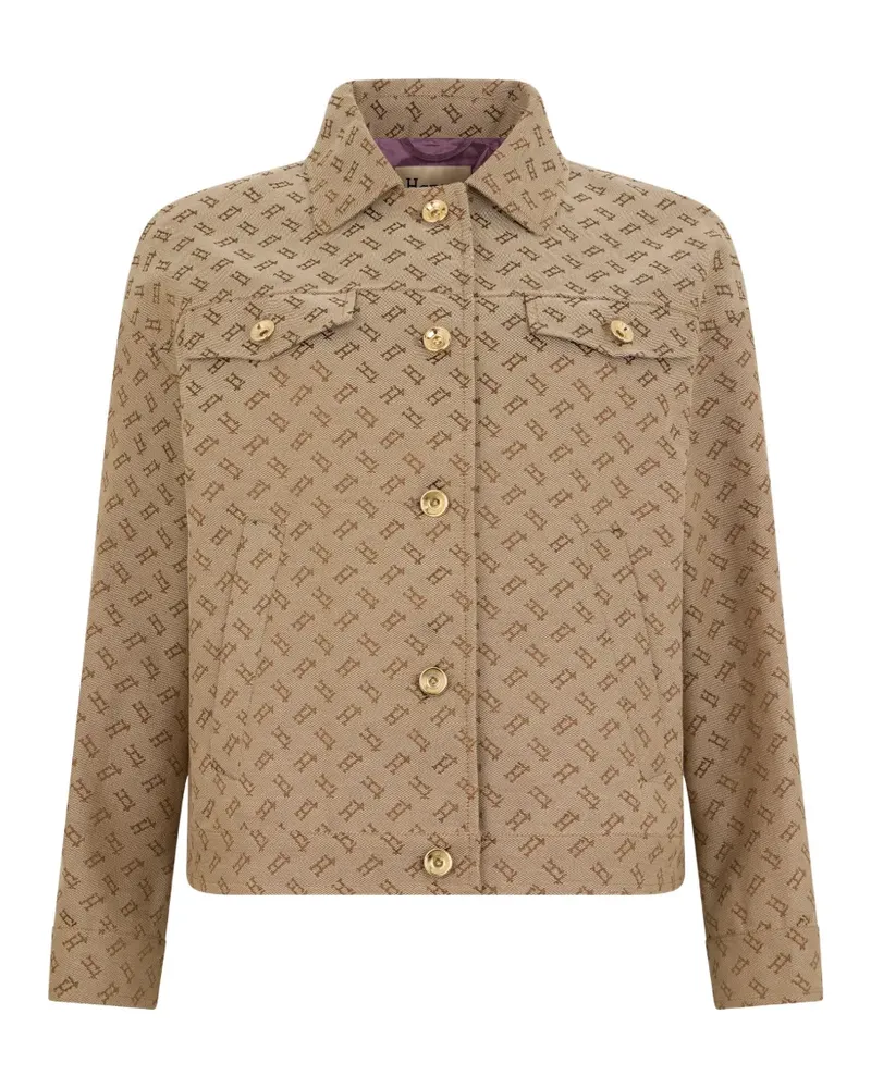 Herno classic-collar button-fstening jacket - Nude Nude