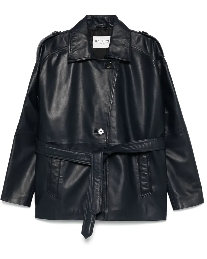 Iceberg Klassische Lederjacke - Blau Blau