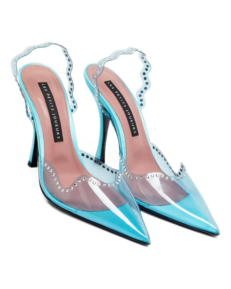 Les Petits Joueurs crystal-embellished slingback pumps - Blau Blau