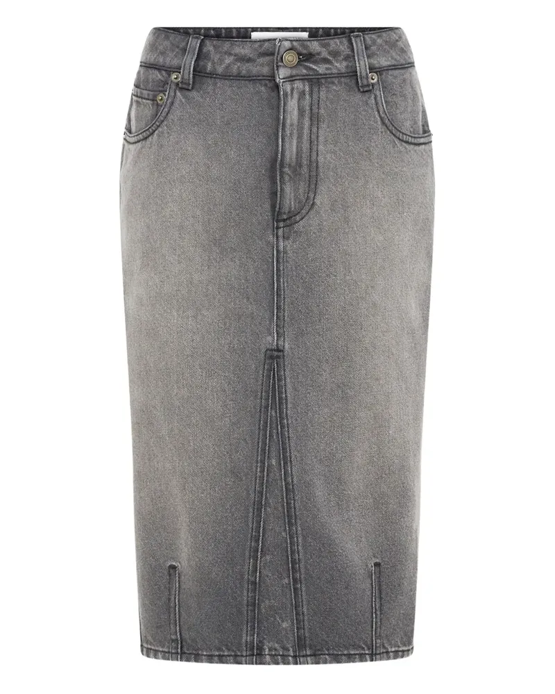 Marine Serre knee-kength midi skirt - Grau Grau