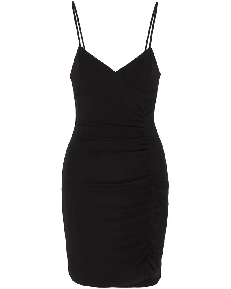 Armani Exchange Gerafftes Minikleid mit Spaghettiträgern - Schwarz Schwarz