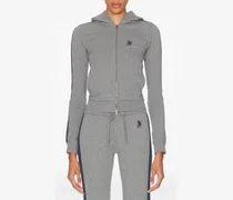 Hoodie mit Streifen - Grau
