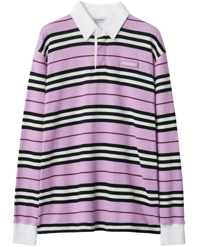 Burberry Gestreiftes Poloshirt - Rosa Rosa