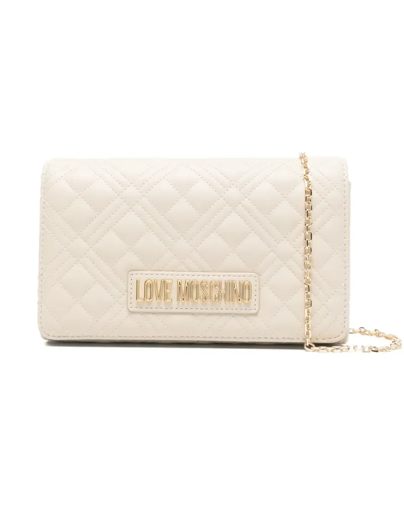 Moschino quilted chain clutch bag - Nude Nude
