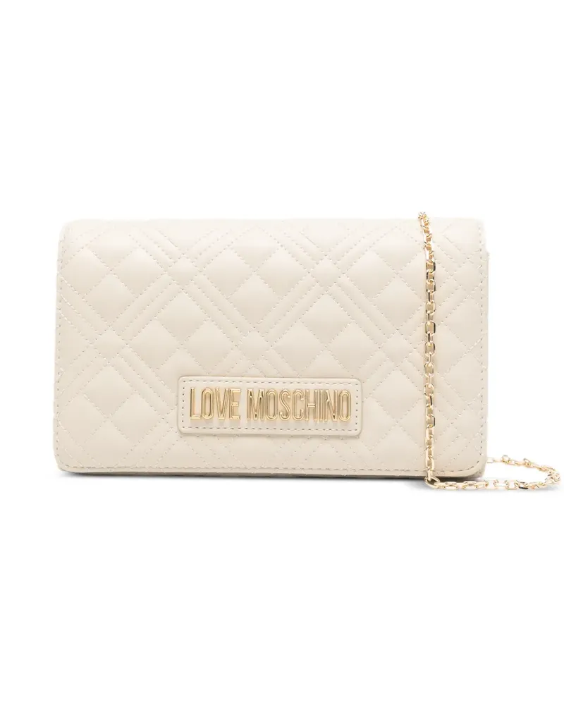 Moschino quilted chain clutch bag - Nude Nude
