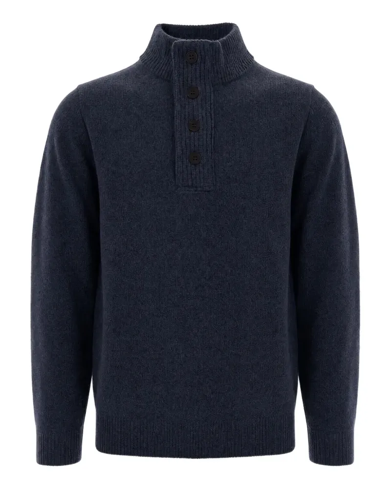 Barbour button-up elbow-patch sweater - Blau Blau