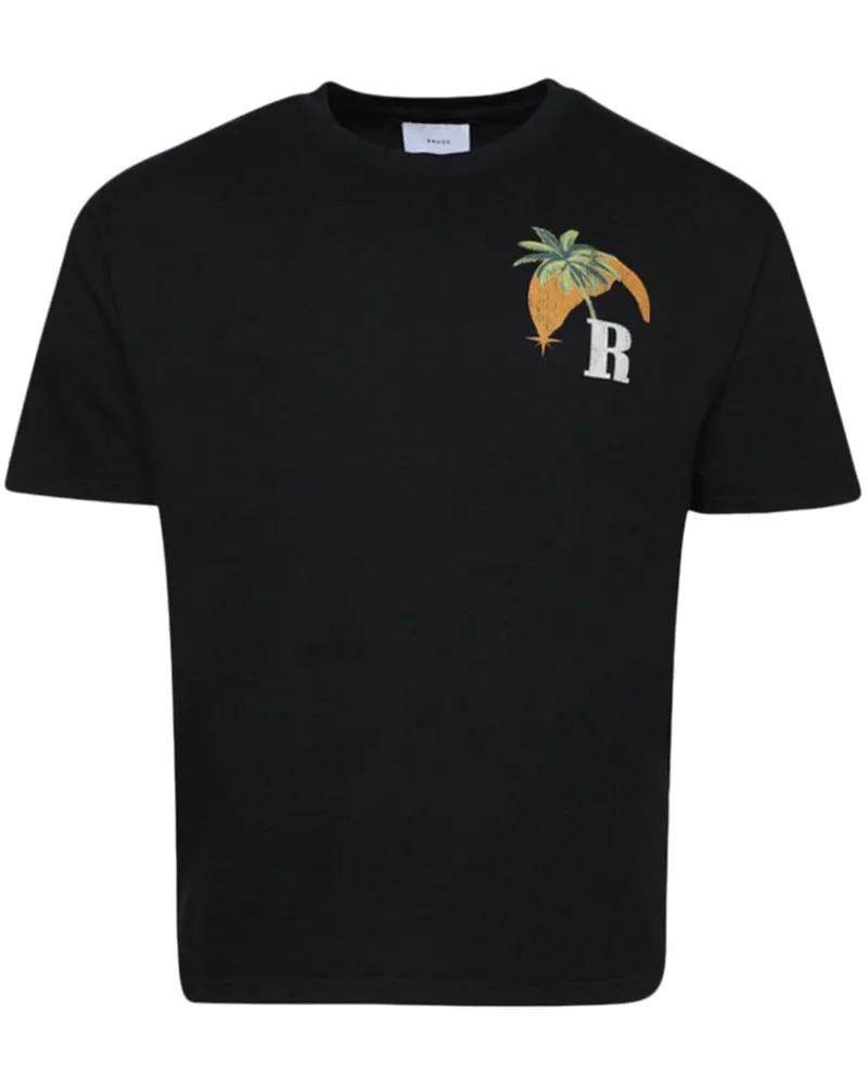 RHUDE Miami T-Shirt mit grafischem Print - Schwarz Schwarz