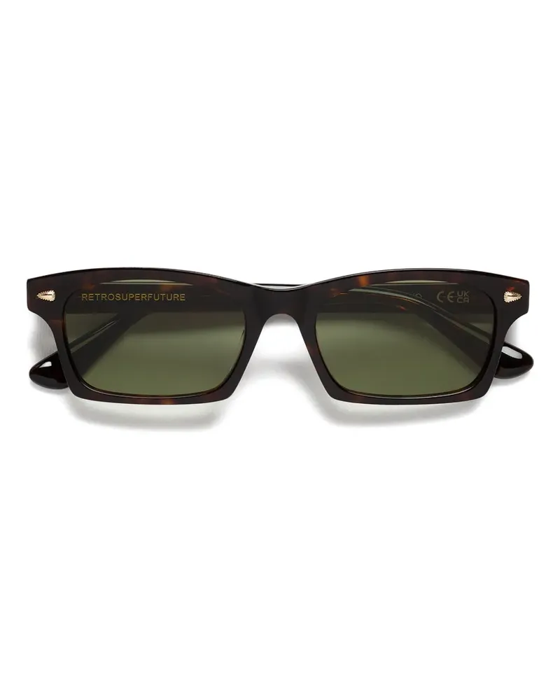RETROSUPERFUTURE Sonnenbrille mit eckigem Gestell - Braun Braun