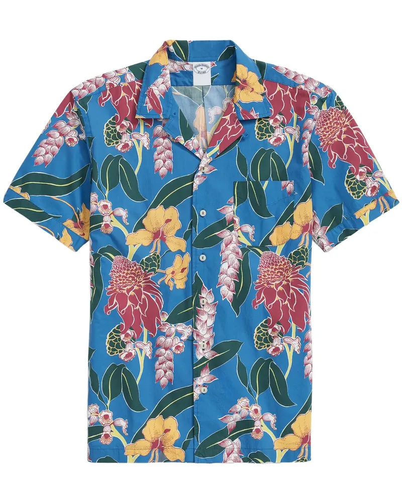 Brooks Brothers Hemd mit Blumen-Print - Blau Blau